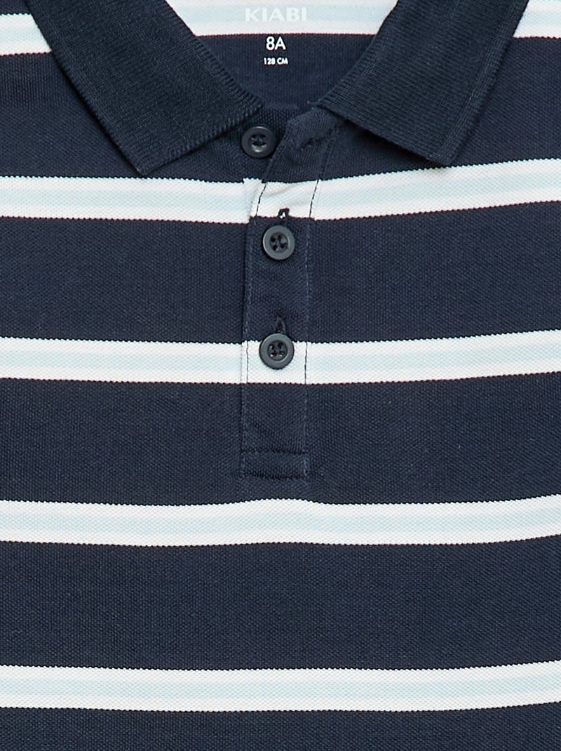 Polo met korte mouwen van katoenpiqué Blauw - Kiabi