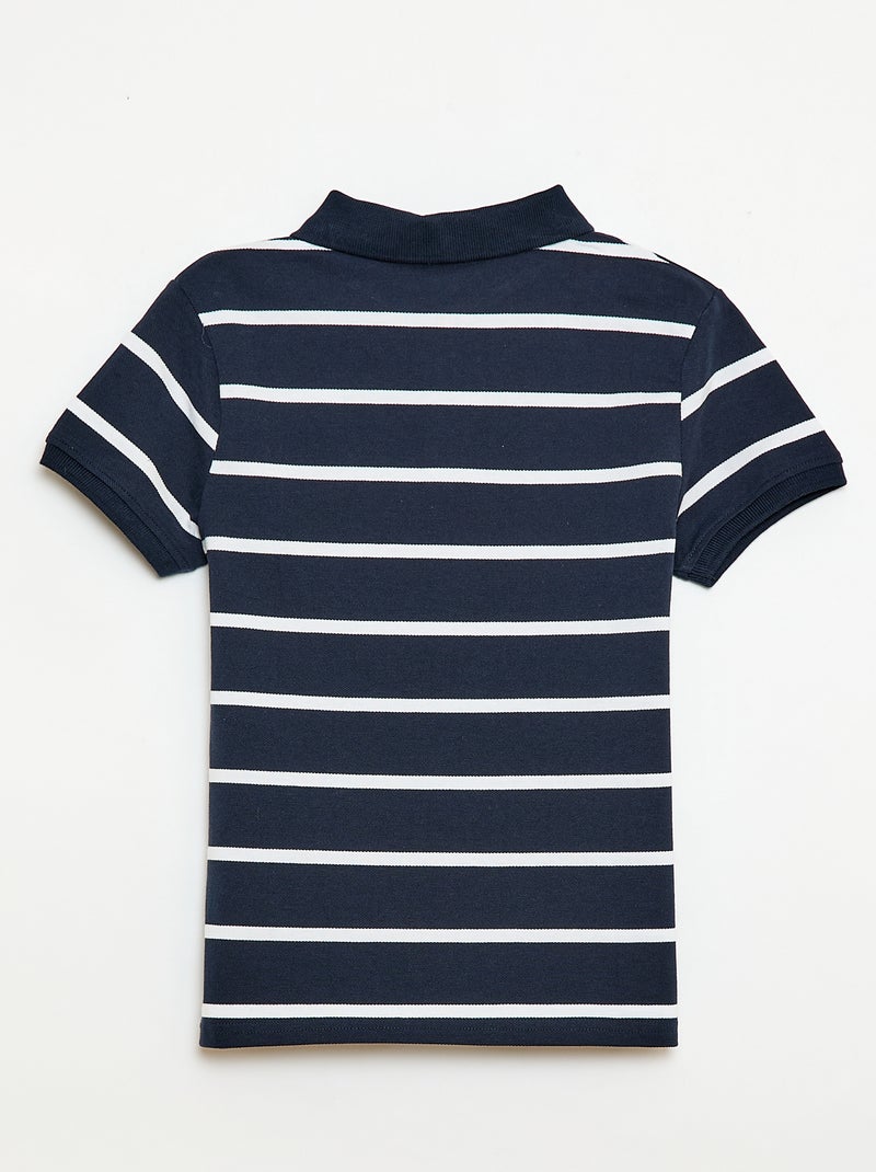 Polo met korte mouwen van katoenpiqué Blauw - Kiabi