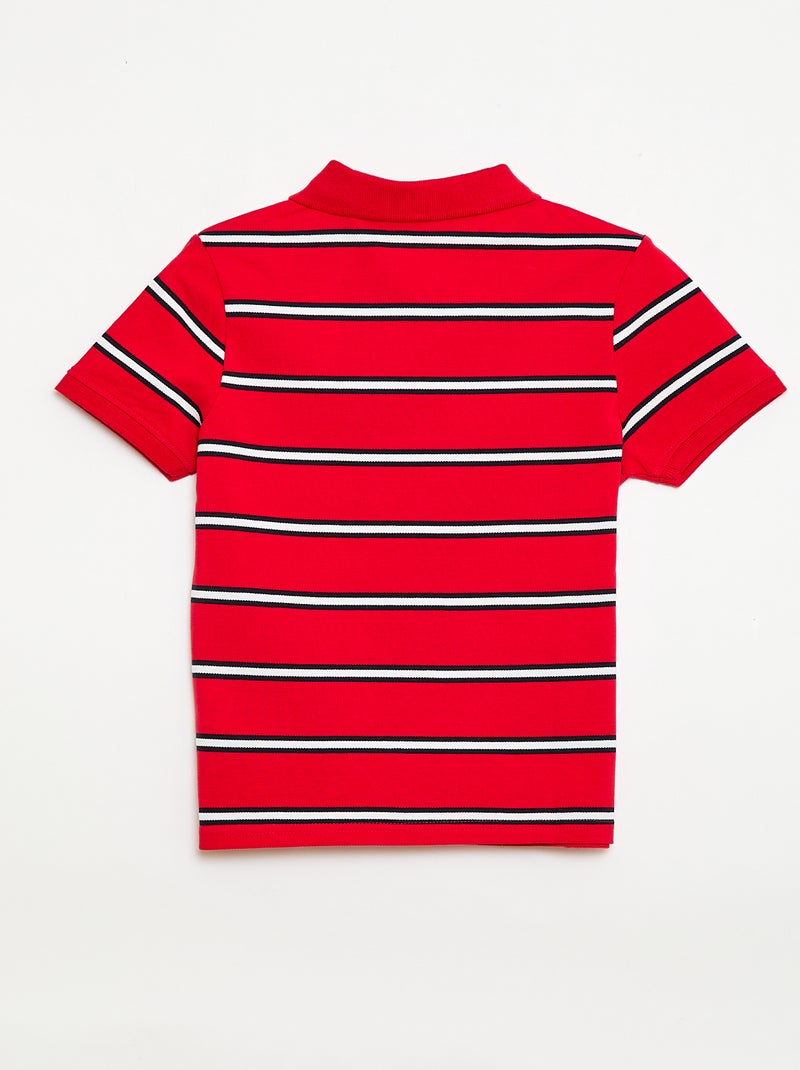Polo met korte mouwen van katoenpiqué Rood - Kiabi