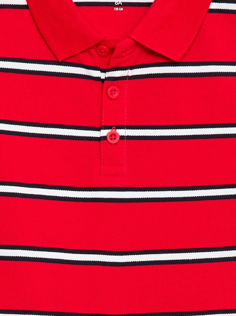 Polo met korte mouwen van katoenpiqué Rood - Kiabi