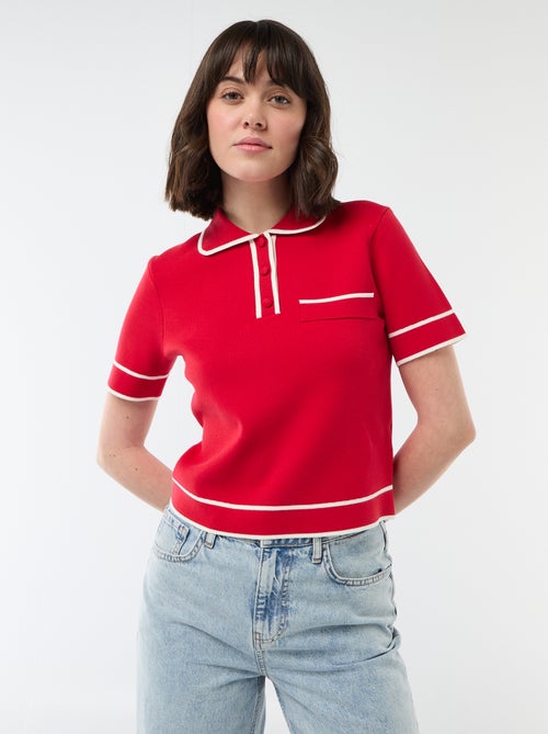 Polo met korte mouwen van katoenpiqué - Kiabi