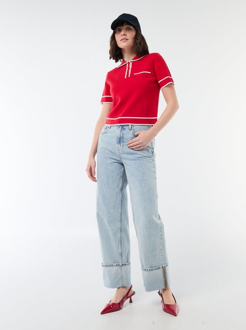 Polo met korte mouwen van katoenpiqué - Kiabi