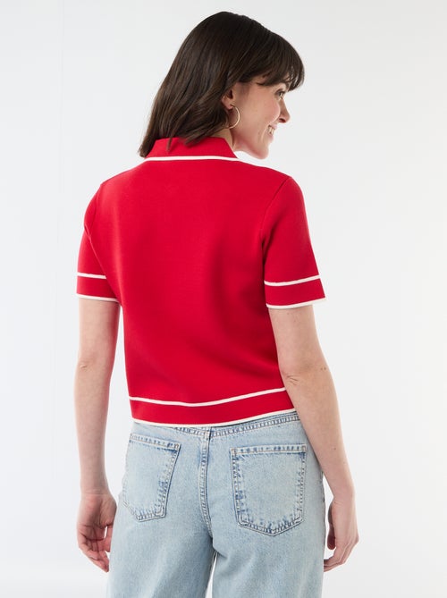 Polo met korte mouwen van katoenpiqué - Kiabi