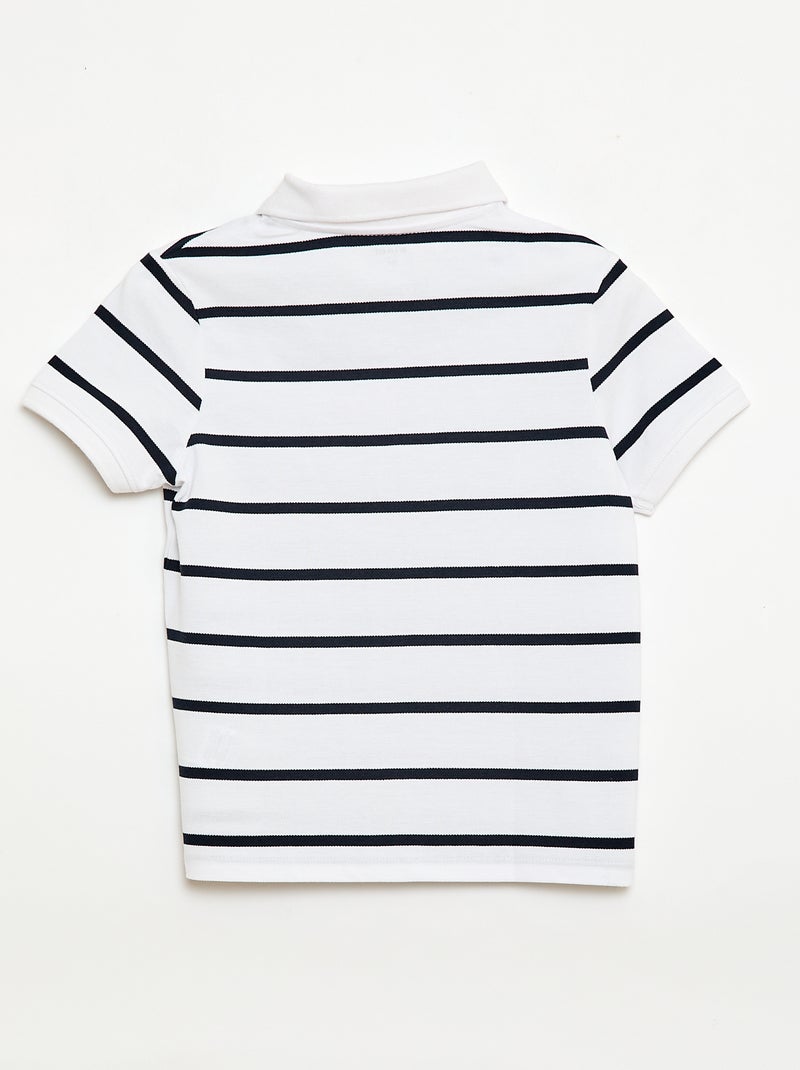 Polo met korte mouwen van katoenpiqué Wit - Kiabi