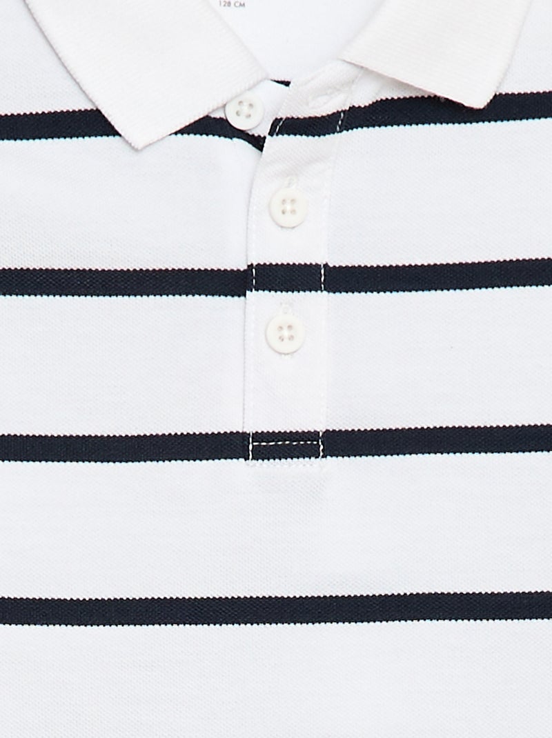 Polo met korte mouwen van katoenpiqué Wit - Kiabi