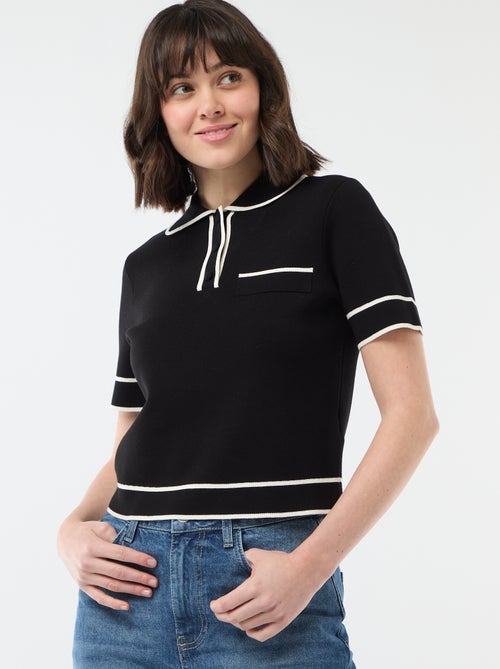 Polo met korte mouwen van katoenpiqué - Kiabi