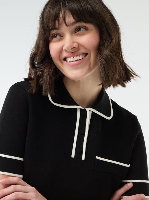 Polo met korte mouwen van katoenpiqué - Kiabi