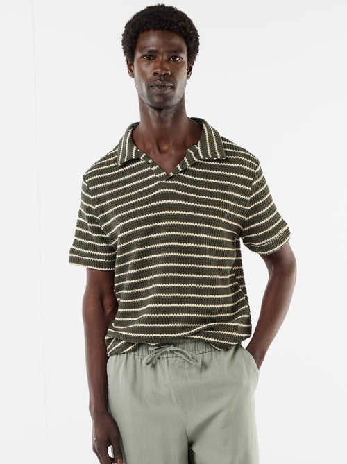 Polo met korte mouwen van speciale stof - Kiabi