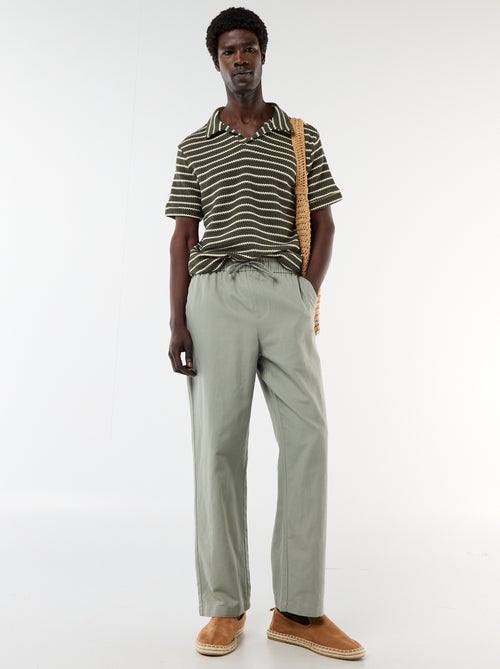 Polo met korte mouwen van speciale stof - Kiabi