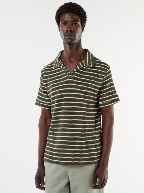 Polo met korte mouwen van speciale stof - Kiabi