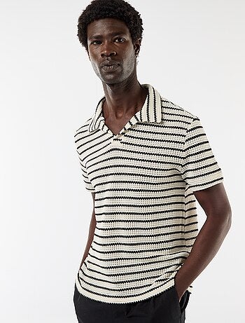 Polo met korte mouwen van speciale stof