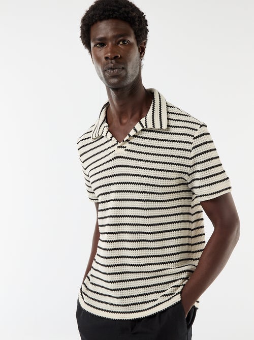 Polo met korte mouwen van speciale stof - Kiabi