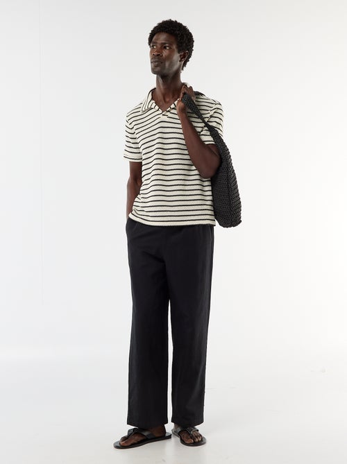 Polo met korte mouwen van speciale stof - Kiabi