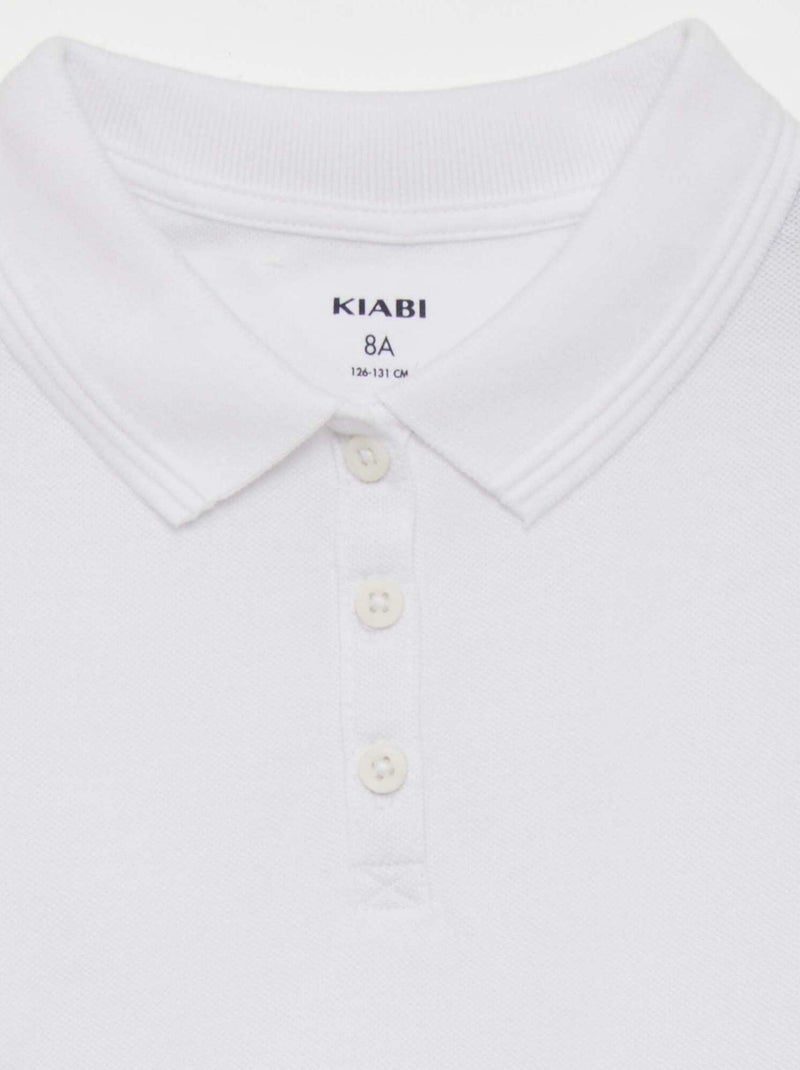Polo met korte mouwen wit - Kiabi