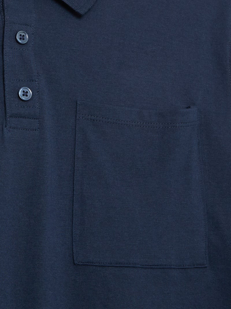 Polo met lange mouwen - makkelijk aan te trekken collectie Blauw - Kiabi