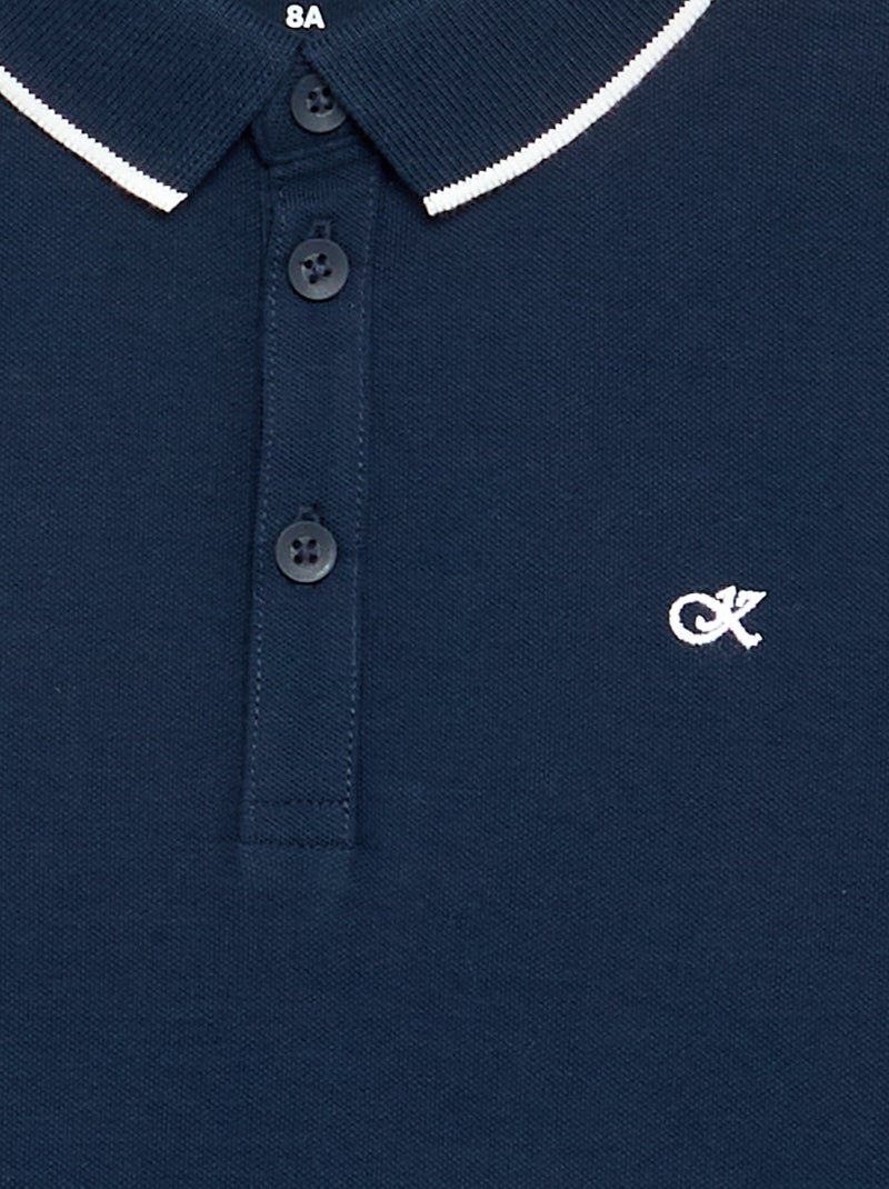 Polo met lange mouwen Blauw - Kiabi