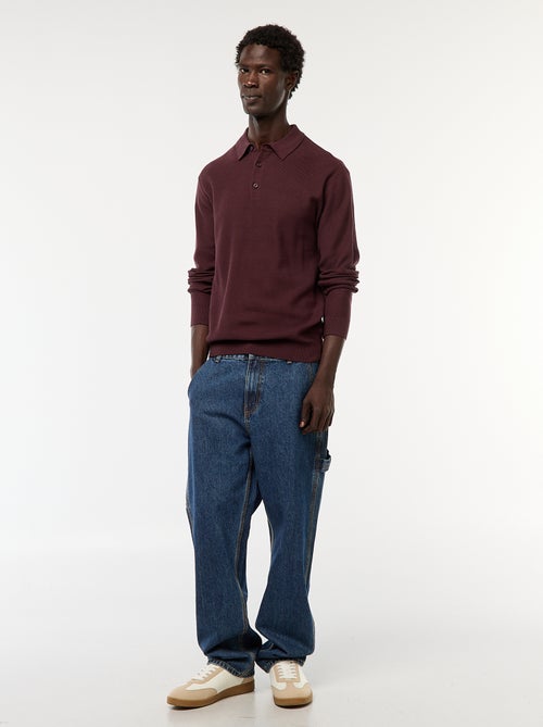 Polo met lange mouwen van fantasietricot - Kiabi Polo met lange mouwen van fantasietricot - Kiabi