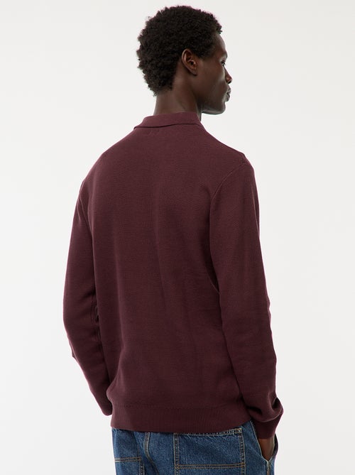 Polo met lange mouwen van fantasietricot - Kiabi Polo met lange mouwen van fantasietricot - Kiabi