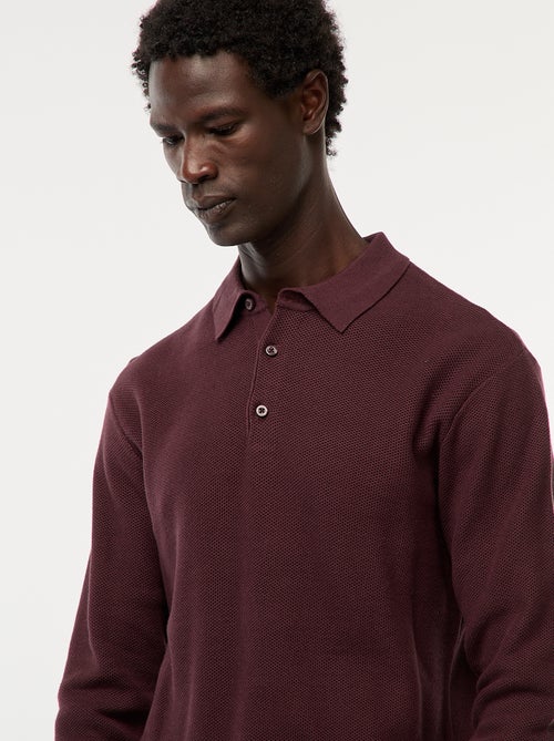 Polo met lange mouwen van fantasietricot - Kiabi Polo met lange mouwen van fantasietricot - Kiabi