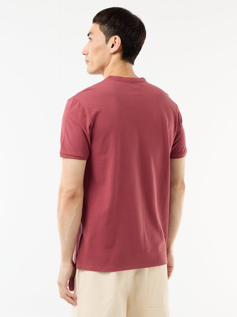 Polo met mao-kraag Rood - Kiabi