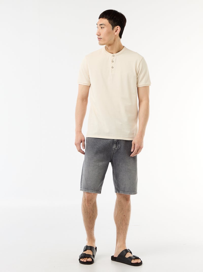 Polo met mao-kraag Wit - Kiabi