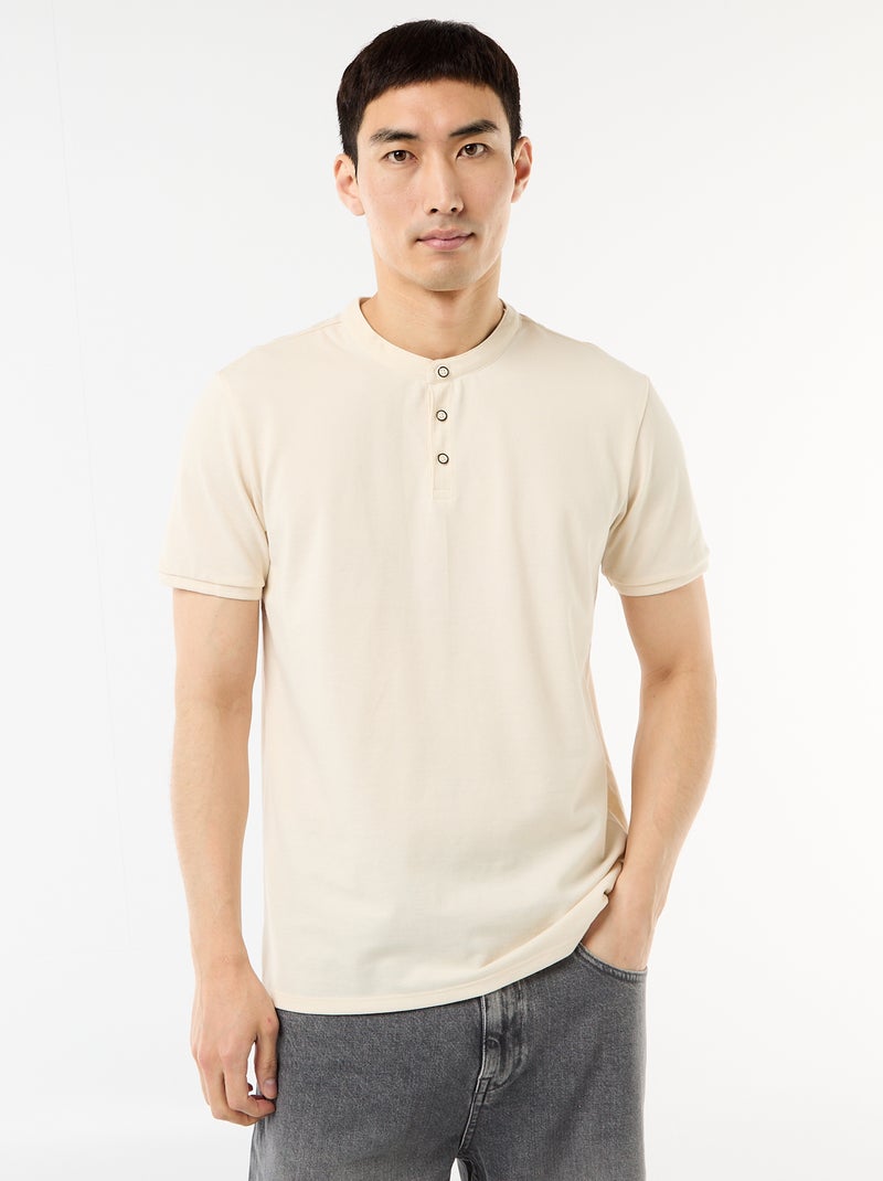 Polo met mao-kraag Wit - Kiabi