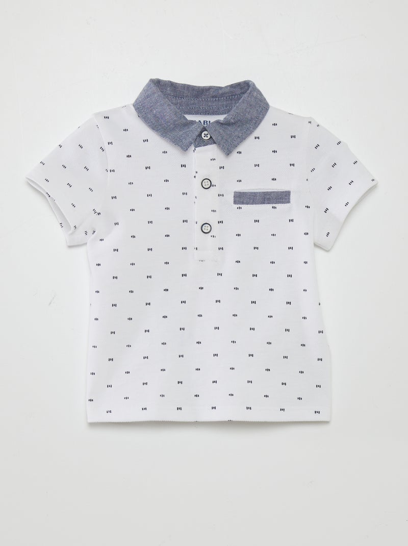 Polo met print WIT - Kiabi