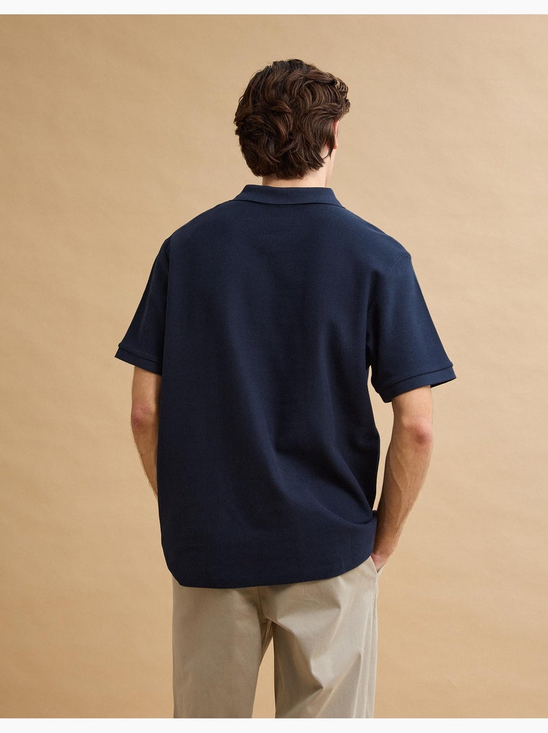 Polo met rits, MO Fashion Blauw - Kiabi