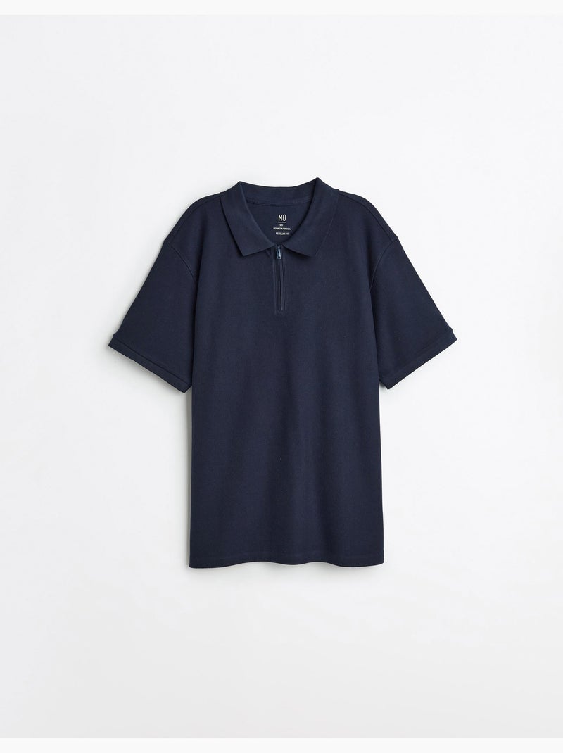 Polo met rits, MO Fashion Blauw - Kiabi