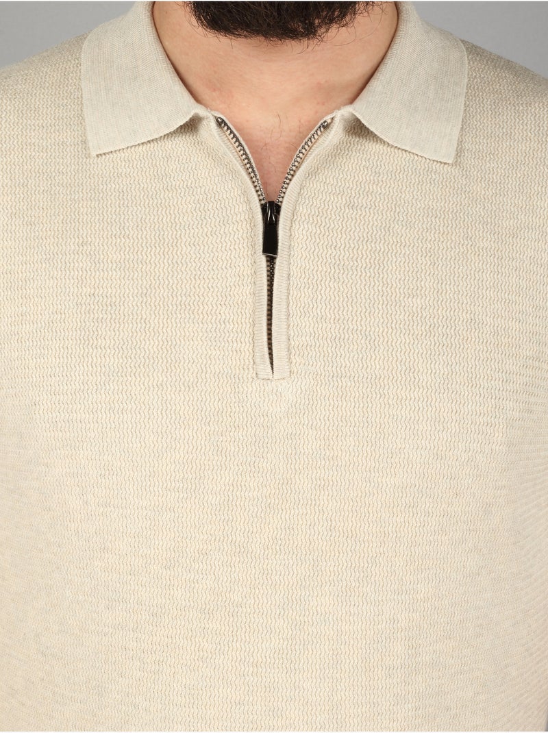 Polo met ritskraag - Frilivin Beige - Kiabi