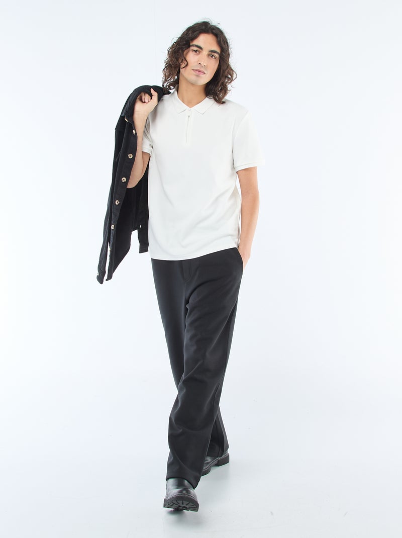 Polo met ritskraag Wit - Kiabi