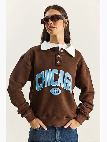 Polo oversize en maille de coton lucci