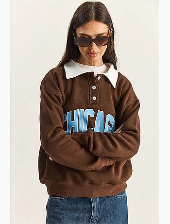 Polo oversize en maille de coton lucci