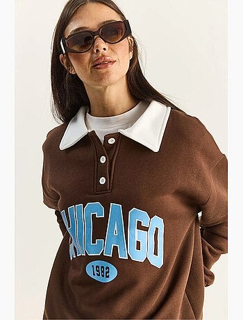 Polo oversize en maille de coton lucci