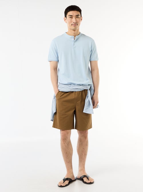 Polo pour homme en maille piquée avec col tunisien - Kiabi