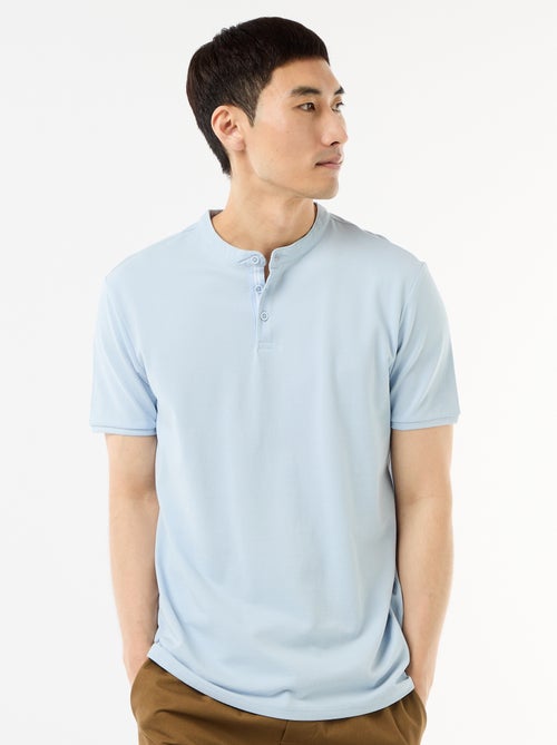 Polo pour homme en maille piquée avec col tunisien - Kiabi