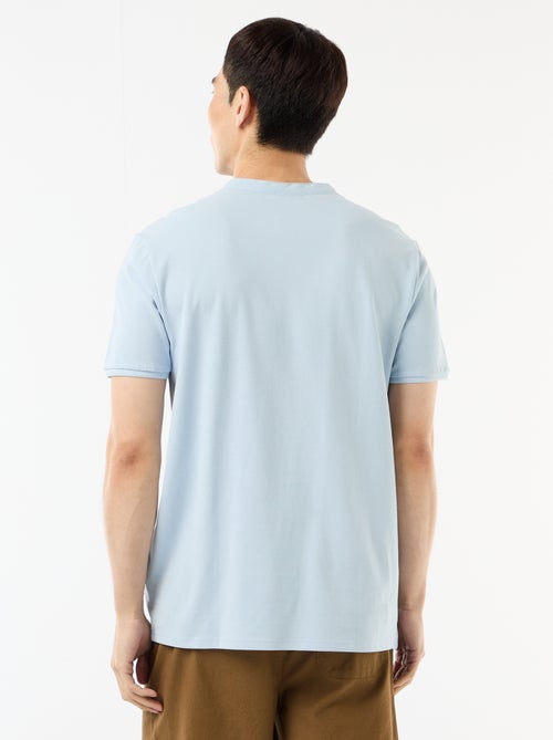 Polo pour homme en maille piquée avec col tunisien - Kiabi