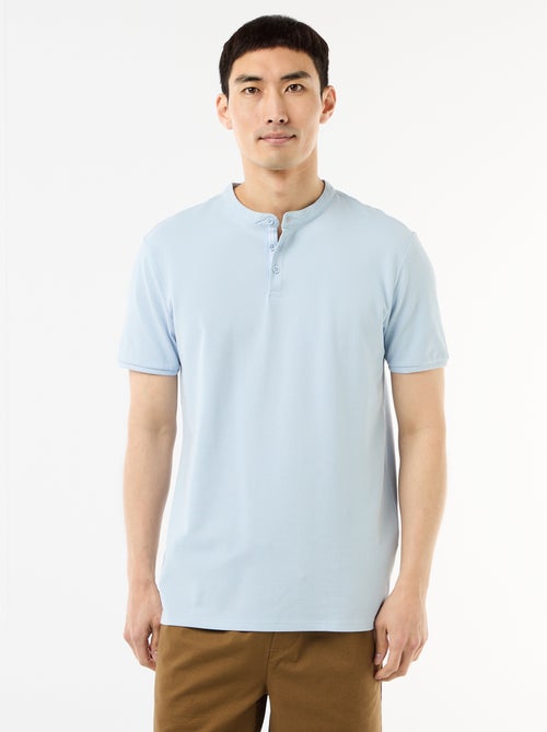 Polo pour homme en maille piquée avec col tunisien - Kiabi