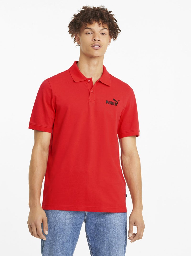 Polo 'Puma' en piqué de coton Rouge - Kiabi