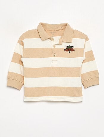 Polo rayé en jersey de coton