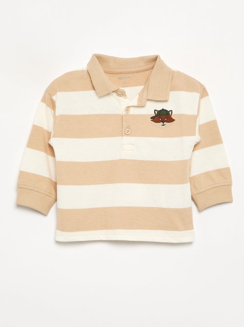 Polo rayé en jersey de coton - Kiabi