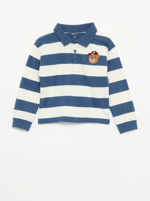 Polo rayé en jersey de coton - Kiabi
