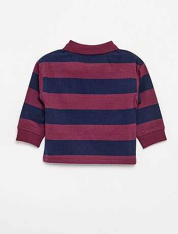 Polo rayé en jersey de coton