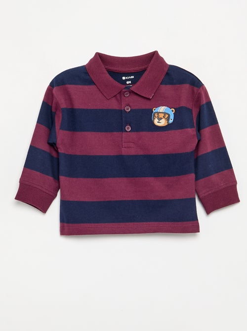Polo rayé en jersey de coton - Kiabi