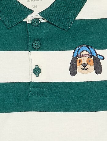 Polo rayé en jersey de coton