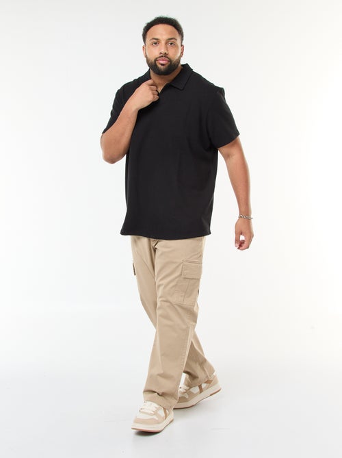 Polo regular en coton uni - Kiabi