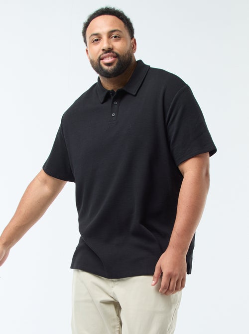 Polo regular en maille relief - Kiabi