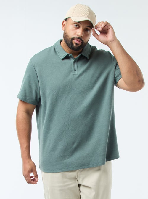 Polo regular en maille relief - Kiabi