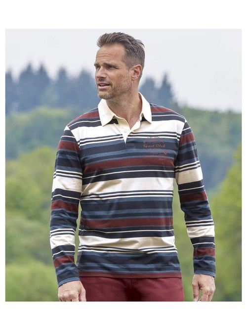 Polo Rugby Rayé Sport Club   - ATLAS FOR MEN - Kiabi