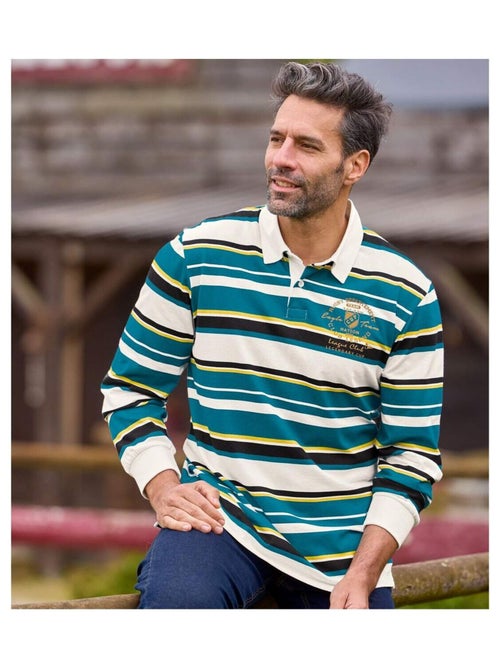 Polo Rugby Rayé Sportwear   - ATLAS FOR MEN - Kiabi